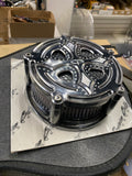 PRECISION BILLET BILLET AIR CLEANER DARK SIDE BLACK HARLEY SOFTAIL TOURING DYNA