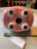 Vintage Pink Ceramic Piggy Coin Bank Large Mid Modern Century Collectible 50's
