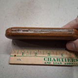 Vtg Brown Leatherette Metal Clamshell Eyeglass Case Red Burgundy Velvet Lined