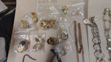 Vintage Jewelry Lot Statement Necklaces Coin Chain Beaded Earrings 35+ Pcs