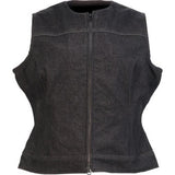 Icon Women's Contra3 Womens Denim Vest riding aparel Large White Streeet Sport