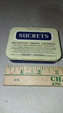 Vtg 74 pc Mother of Pearl Uniform Button Lot with Cotter Pins & 40's Sucrets Tin