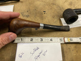 vintage Algerian briar Smoking pipe smooth brown bowl and a silver-tone band