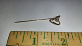 Vintage Gold Tone Pin Lot: Heart Rhinestone Stick, Arrow Lapel, Butterfly Safety