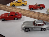 Vtg 1:87 HO Scale Corvette Mercedes Ferrari Porsche Model Train Car Lot Monogram