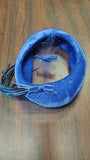 Vintage 1950s Blue Velvet Pillbox Hat Fascinator Veil Bow Feathers Toque