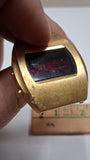 Vintage 1970s Litronix Gold Tone Red LED Digital Watch Head Untested 040489 USA