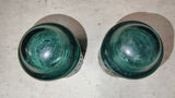 2 Vintage Hemingray No 9 Aqua Glass Insulators Patent May 2 1893 Lot