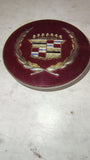 1980's Cadillac Seville DeVille Wire Wheel Center Cap Burgundy Gold Crest 6736