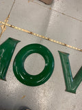 30's Vintage Green Porcelain Enamel Sign 8" "Movie" Theater Advertising Opera ho