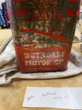 vintage Cities Service Outboard Motor Oil tin litho quart can Cone Top Cap Colle