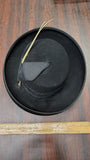 Vtg Glenover Henry Pollak Black Wool Felt Cloche Bow Hat Made In USA 1950s