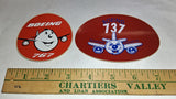 Vintage 1980s Boeing 737 767 Pudgy Plane Cartoon Sticker Decal Set 3M Scotchcal