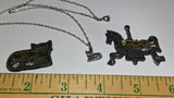 Vintage 1980s/1990s Matte Pewter Interactive Novelty Jewelry Estate Bundle