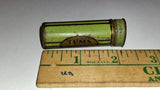 Vintage Tums Metal Tube Container Push Bottom Green Gold Pocket Tin Dispenser