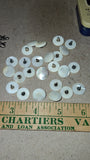 Vtg 74 pc Mother of Pearl Uniform Button Lot with Cotter Pins & 40's Sucrets Tin