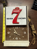 Vintage 60^70 Seagram's 7 Crown Whiskey electric bar clock sign