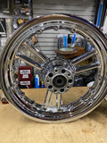 Chrome Detonator Mag Wheels 3x16 2.15x21 Harley Softail Chopper3/4 00^ Dyna Wide