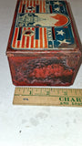Vintage Patriotic Budget Bank Metal Coin Vault Box USA Capitol Litho 1940s
