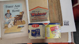 Vintage Advertising Ephemera Lot 1917-1950s First Aid Booklets Grocery Signs
