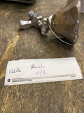 Vintage Chrome Cross Arm Faucet Handles Set Hot Cold Metal Knobs Antique sink