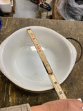 Vintage Milk Glass Mixing Bowl Wire Stand 9 Inch Glasbake USA Caserole 2 quart