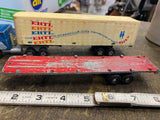 Vintage Toys Ertl Diecast Semi Truck Box Tractor Trailer Red Flatbed 3-Piece Lot