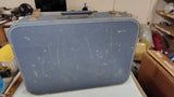 Vtg 1960's Travel Smart Blue Suitcase Mid Century Hardshell Luggage Prop
