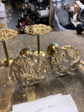 Set of 2 Brass Curtain Tiebacks Floral Scroll Holdbacks Brass Victorian Art Deco