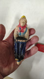 Vintage Tin Litho Toys & Magnus Harmonica Lot - Owl Clicker, Cowboy, Hobo