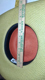 Vintage Toucan Collection NY Wide Brim Woven Straw Sun Hat Orange Green Ribbon
