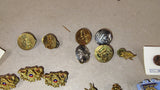Vintage WWII US Army Military Ribbon Bar Lot Lapel Pins Insignia Cap Badges MYF