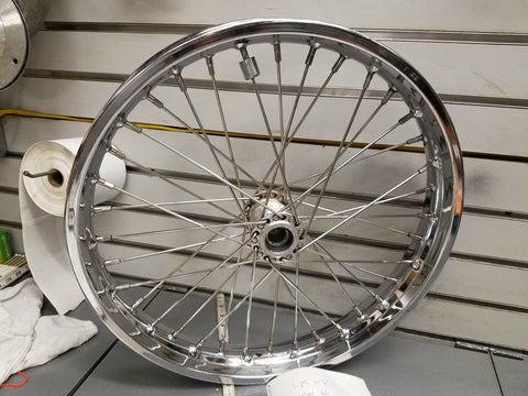 Front Spoke Wheel Harley Honda Chopper Springer girder Spool Hub 1.85x18 Old Sch