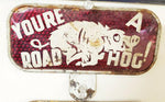 Vintage NOS Motorcycle Harley Indian Hot Rod License Plate Topper 50's Road Hog!
