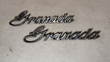 1975-1980 Ford Granada Script Fender Emblem Pair OEM Badges D5DB-16B114-AA