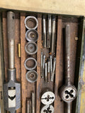 USA Vintage Threadwell Screwplate Tap & Die Set Tools Wrenches handles Box 50's