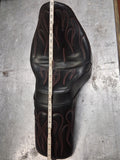 Custom Corbin Seat Dual Saddle Red Flame 84-99 Harley Softail FXST Badlander
