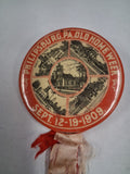 Antique 1909 Philipsburg PA Old Home Week Pinback Button Ribbon Medallion Weber
