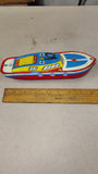 Vintage Ohio Art Co Tin Litho Wind-Up Cabin Cruiser Toy Boat