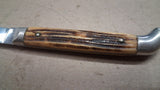 Vintage Queen Cutlery Stainless Steel Slicing Knife Stag Handle Carving USA