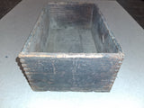 Antique Finger-Jointed Small Wooden Box Primitive Rustic Hardware Storage Crate