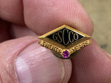 Service Award 10K Gold Gemstone 20 Years GSCCO tie Clip tack Lapel Pin Jewelry