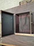 Vtg Suitcase Set 2pc Tweed Nested Luggage Faux Alligator Trim Mid Century Old