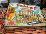 Vintage Lincoln Logs Wooden Building Set Original Box Book 1940's Early Toy