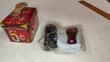 Vintage 5 Cent Shoe Shine Kit Tin Box Red Circus Style Hong Kong