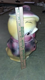 Rare 1950s American Bisque Ceramic Chick Cookie Jar Plaid Jacket Beret Mint USA