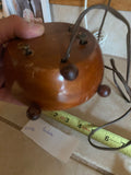 Vintage Warren Telechron Electric Alarm Clock Wood Convex Glass Round Works!