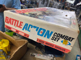 Vintage Ideal Battle Action Combat Set Toy Army Men Trucks Soldiers Playset Box