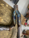 Custom 2-Into-1 Titanium Exhaust Pipe Harley touring Glide FLH Sp concepts?