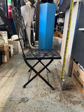 vintage Victorian style child's wrought iron folding patio chair